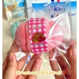 Squishy Bread Roll Strawberry Scented Slow Rising Rice Deer Bella Squishies NEW